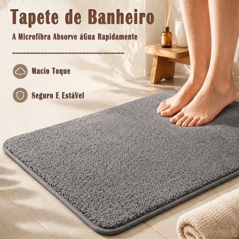 Tapete Banheiro Microfibra 40x60 e 50x80 Grande Antiderrapante Cores para Banheiro Sala e Cozinha