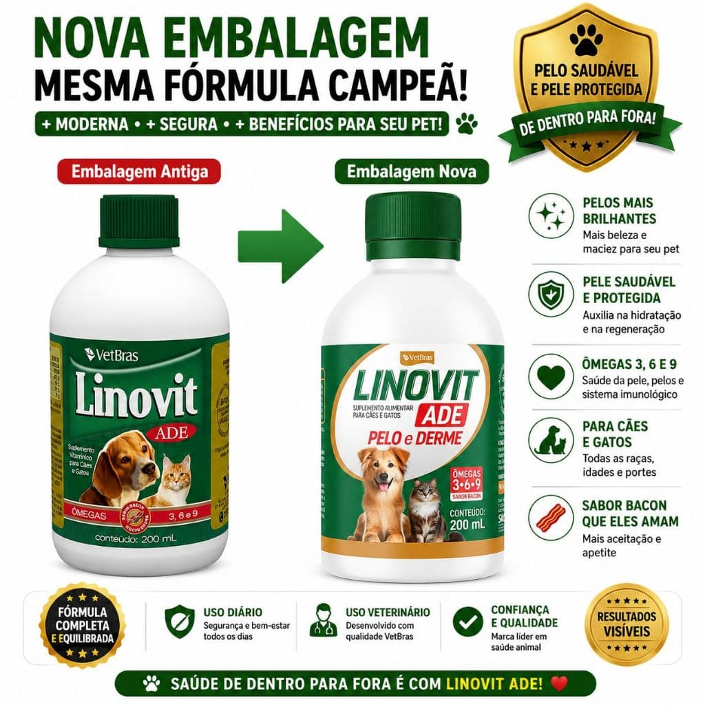 Linovit 200 ml Suplemento Vitaminico Para Cães E Gatos Abril de 2027