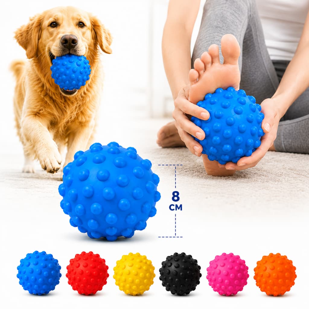 Bola Cravo 8cm Massagem Anti-Stress Fisioterapia Pet Cachorro Porte Grande  Exercício, Relaxamento  Envio Imediato