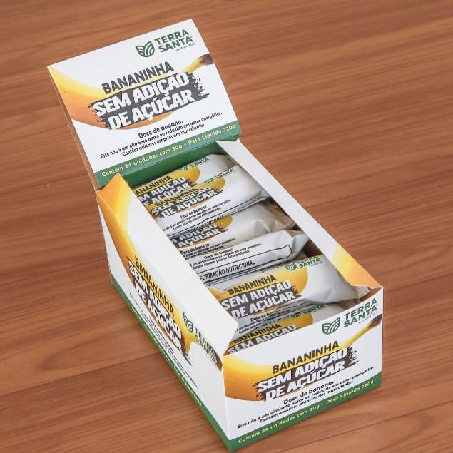 Snack Saudável Sem Culpa Doce Bananinha Doce de Banana Sem Adição de Açúcar 24 Unidades Terra Santa