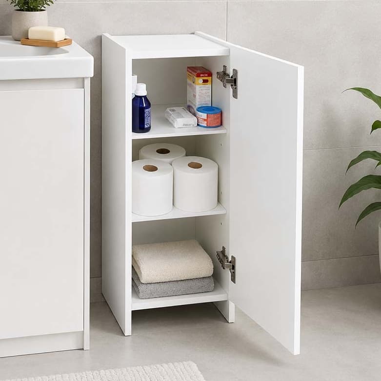 Armarinho Organizador em MDF Para Banheiro 65x25cm Armário Multiuso Compacto com Prateleiras Móvel Lavanderia Cozinha