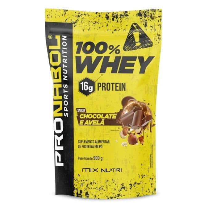 Pronabol Sports Nutrition 100% Whey Protein Chocolate e Avelã 900g MIX NUTRI