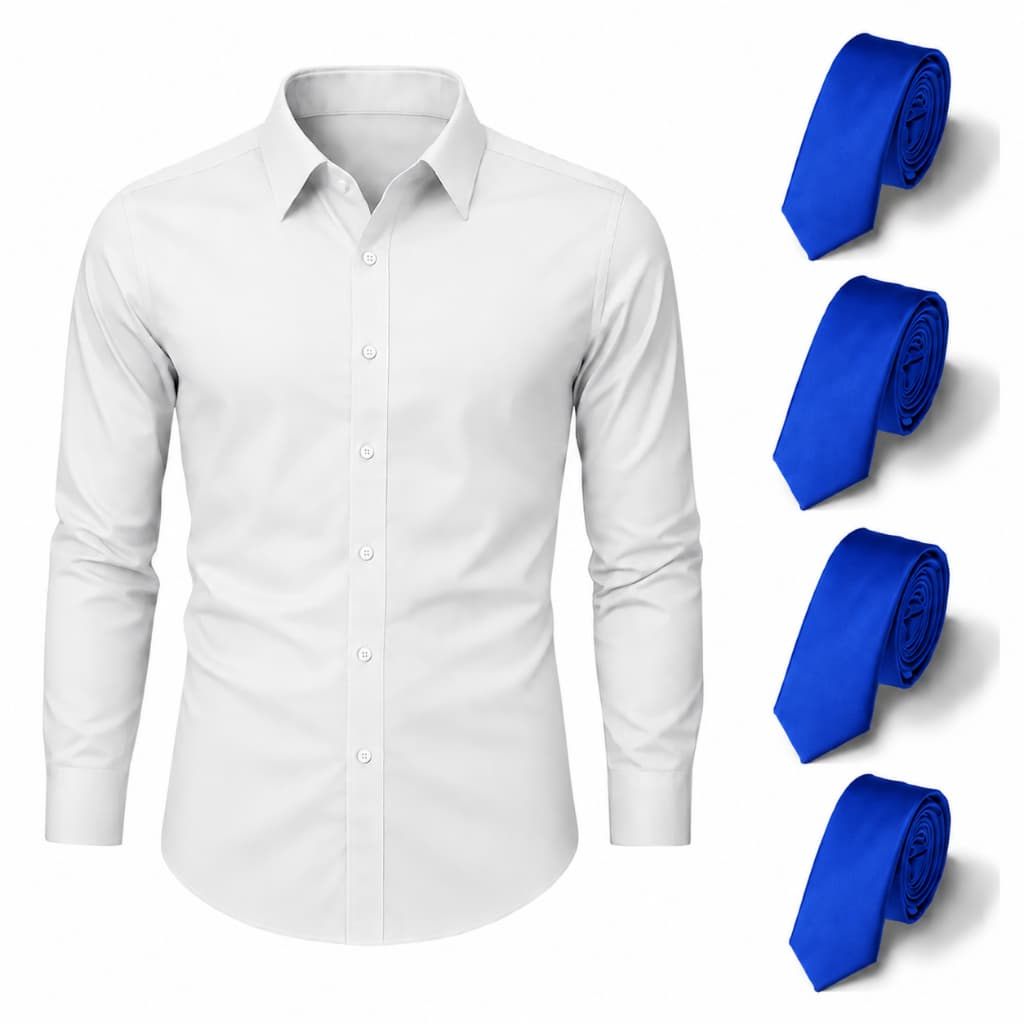 Kit Camisa Social Masculina Slim + Gravata Social Várias Cores
