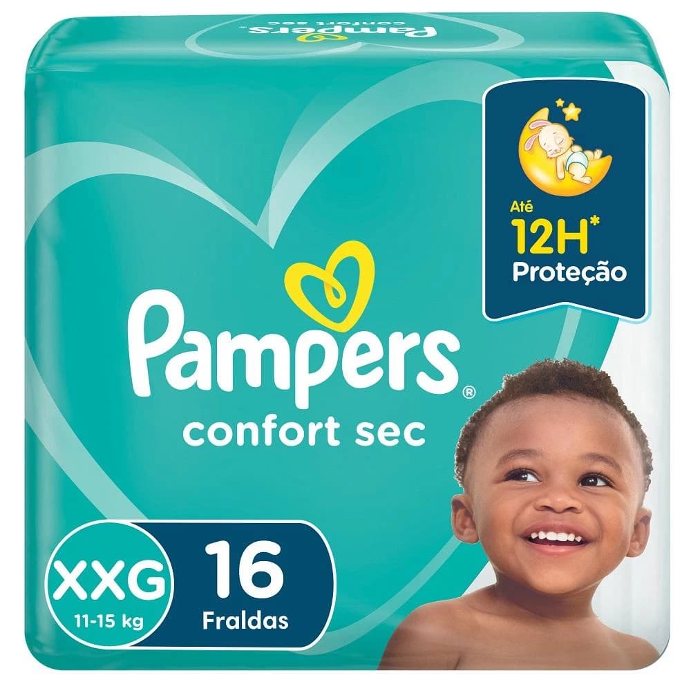 Fralda Pampers Confort Sec Pacotão XXG 16 Unidades