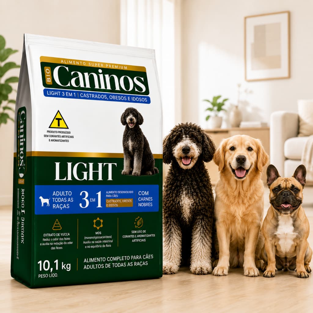 Ração Para Cachorro Light 10kg Castrado Idoso Obeso Super Premium 25% Proteína Sabor Carnes Nobres