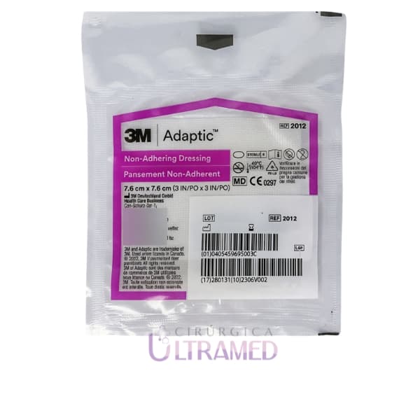 Curativo Adaptic Malha Não Aderente 7,6 x 7,6cm Systagenix - Proteção sem Dor - Kit 5 unidades
