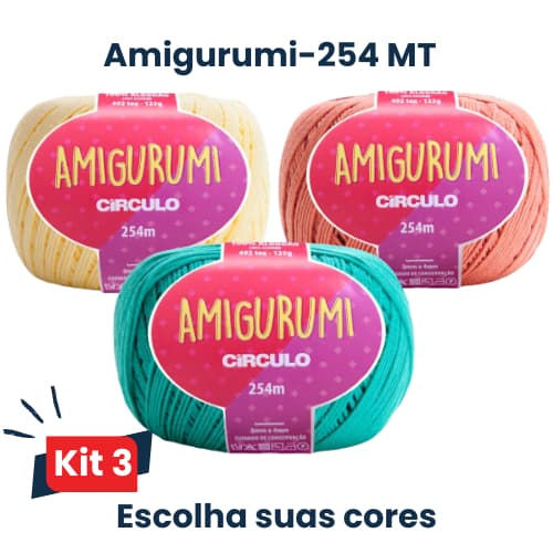 Kit 3 Fio Amigurumi para crochê Circulo - 254 Mt