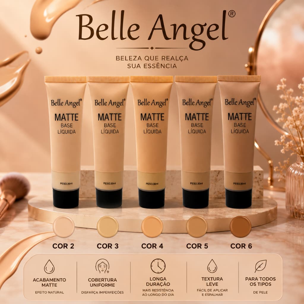 Base Liquida Matte Belle Angel 5 Tons