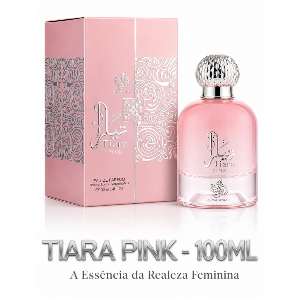 Perfume Tiara Pink Al Wataniah 100ml EDP Feminino — Árabe Floral Frutado Oud Baunilha Alta Fixação Importado