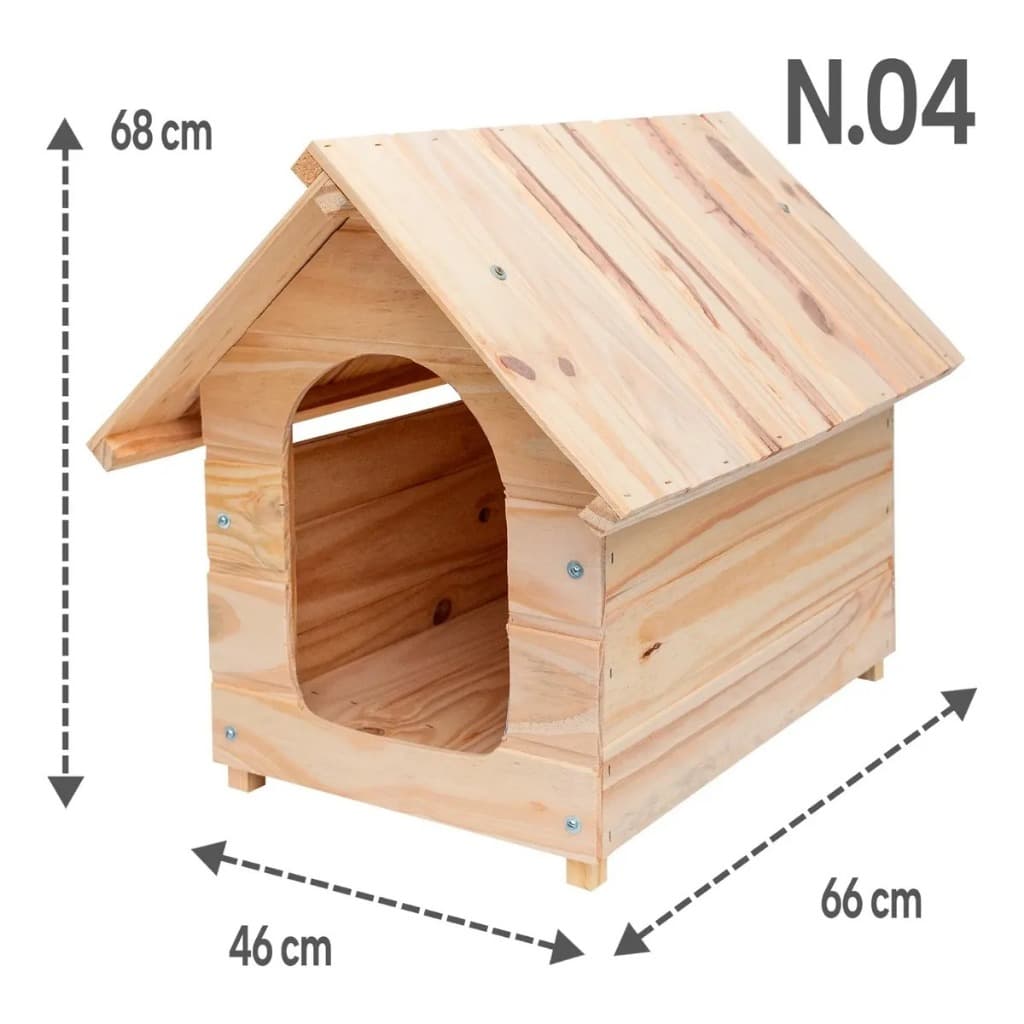 Casinha Cachorro N4 Casa Desmontável Madeira Pinus Cães Pet Porte Médio