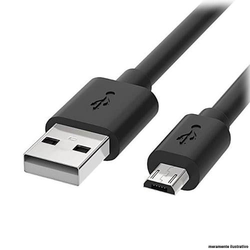 Cabo USB V8 Micro USB 1 Metro Preto Carregamento Rapido Compatível Smartphone Android Tablet Dualshock 4 Kindle Celular