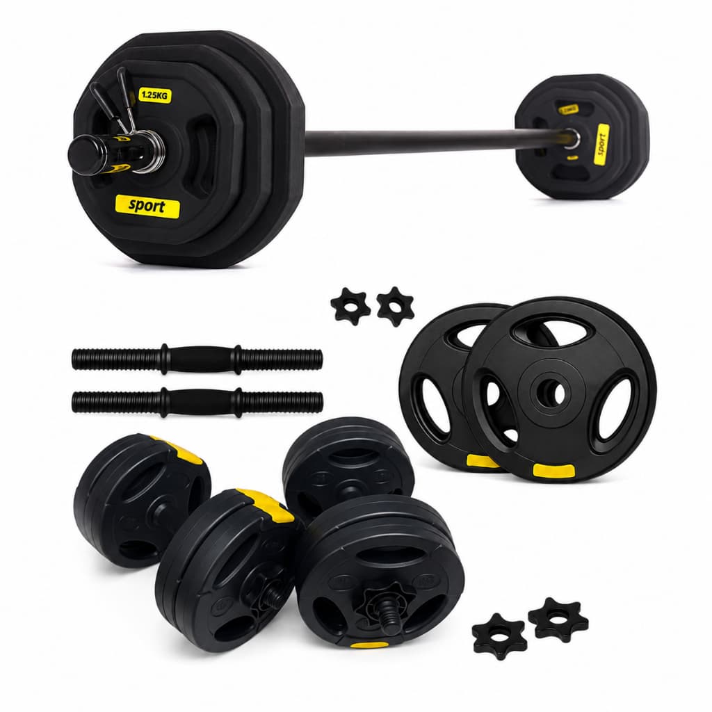 Kit Musculação Pump 19kg + Halteres Ajustáveis 40kg Ahead Sports