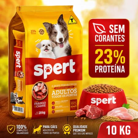 RAÇÃO CACHORRO ADULTO SPERT CARNE/FRANGO 15KG