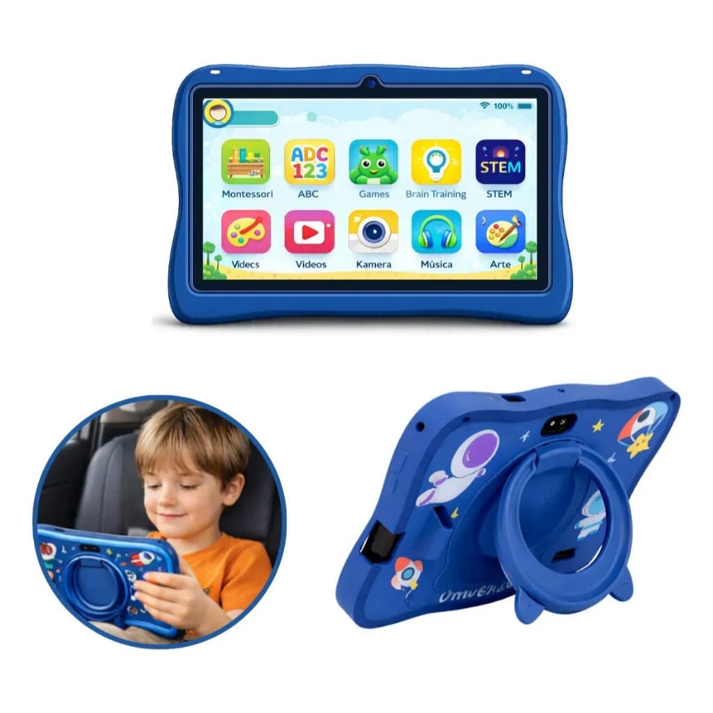 Tablet Infantil Educativo Kids Wifi Android 13 256gb 8gb/ram Azul