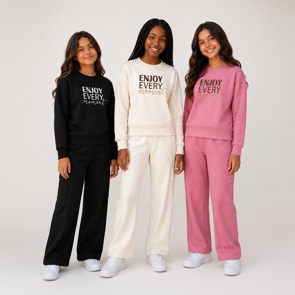Conjunto Juvenil Menina do Tamanho 10 ao 16 Anos | Conjunto Moletom Blusa + Calça