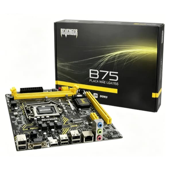 Placa Mãe Gamer Lga 1155 B75 Ddr3 M2 Nvme I3,i5,i7 Lan Giga
