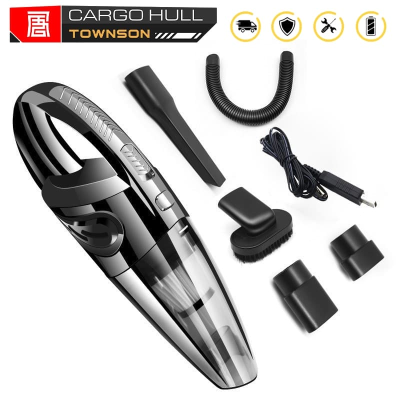 Aspirador De Pó Portátil Automotivo Carro Sofá Compacto Usb Cor Preto