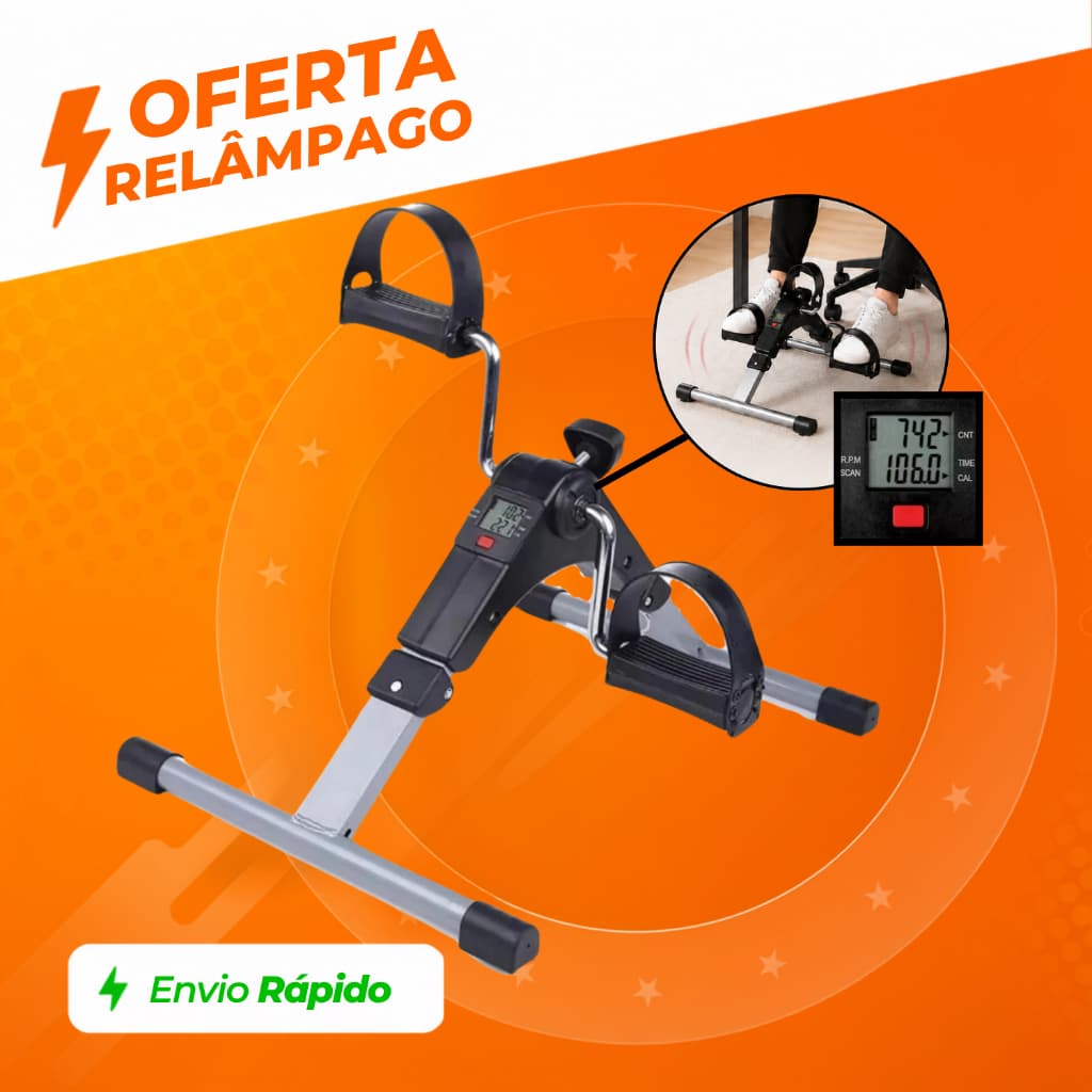 Mini Bicicleta Ergométrica Digital Dobrável Fitness Pedalinho - Polex Full Training - Reabilitação Fisioterapia