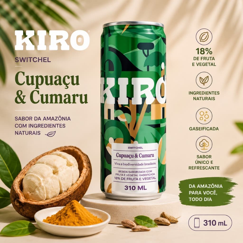 Bebida Saborisada - Kiro de Cupuaçu & Cumaru (Vegetal) (Zero Álcool) 310ML