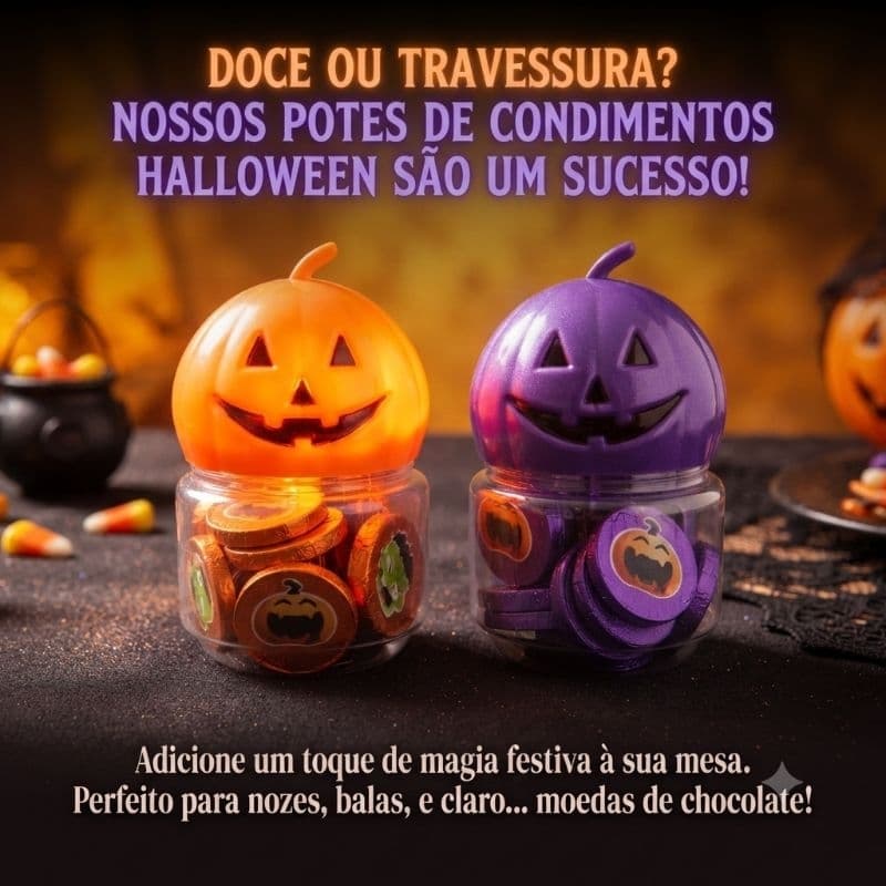 Pode de condimentos temperos halloween abóbora bruxa cozinha