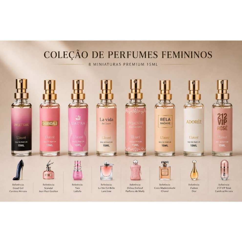Mini Perfume Feminino 15ml Inspirado em Importados Alta Fixação Perfume de Bolsa Perfuma para Embalagem