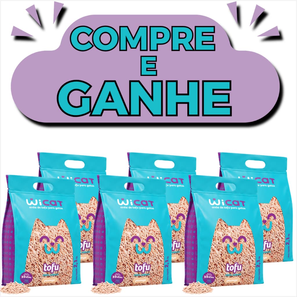 Areia Sanitária De Tofu Higiênica Biodegradável Gatos Wicat Pêssego 2,1kg + Brinde
