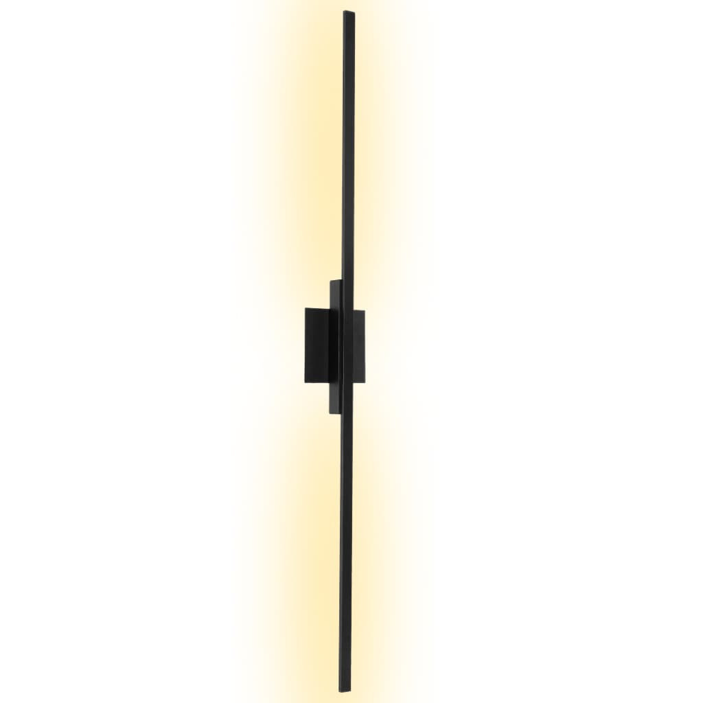Arandela Luminária LED Linear 1m Preta 10W 3000K Bivolt Parede Moderna Não Recarregável