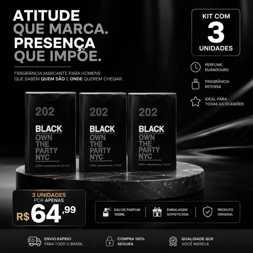 kit Perfume Masculino Importado Vip Black