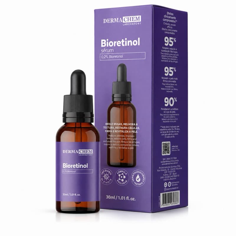 Sérum Bioretinol Dermachem 30ml Antissinais Anti-Idade Rugas Linhas de Expressão Firmeza e Renovação da Pele