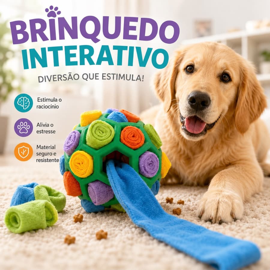 Brinquedo Interativo para Cachorros Porta Petisco Brinquedo Educativo Anti Estresse Bola Pet Gato