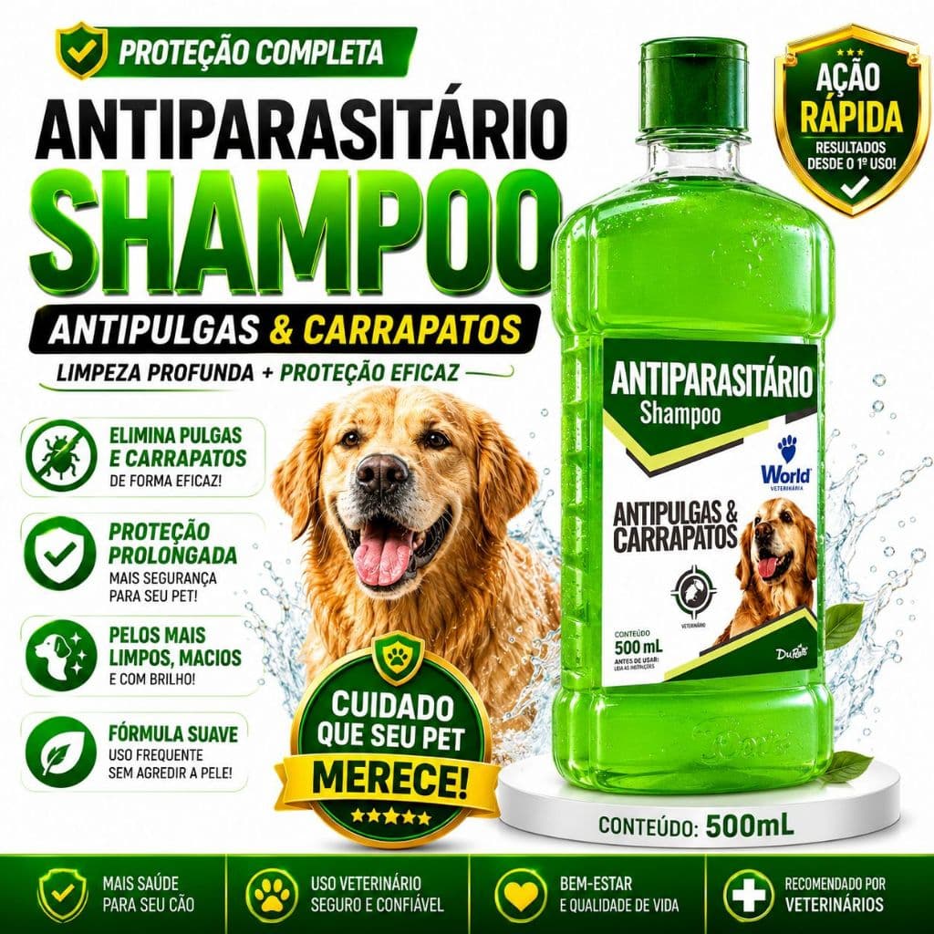 Shampoo Antiparasitário Dug's World para Cães 500ml