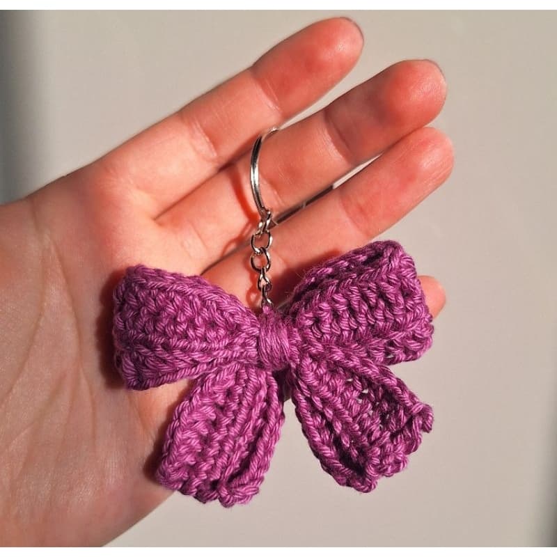 Kit 5 Chaveiros Laço em Crochê Amigurumi | Lembrancinha Personalizada