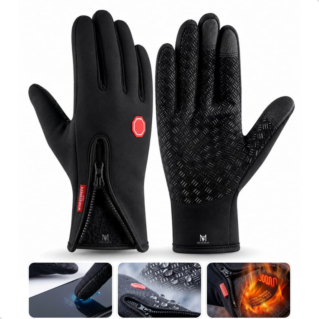 Luva Impermeável Moto Bike Térmica Touch Touchscreen Antiderrapante Proteção Chuva Inverno Frio