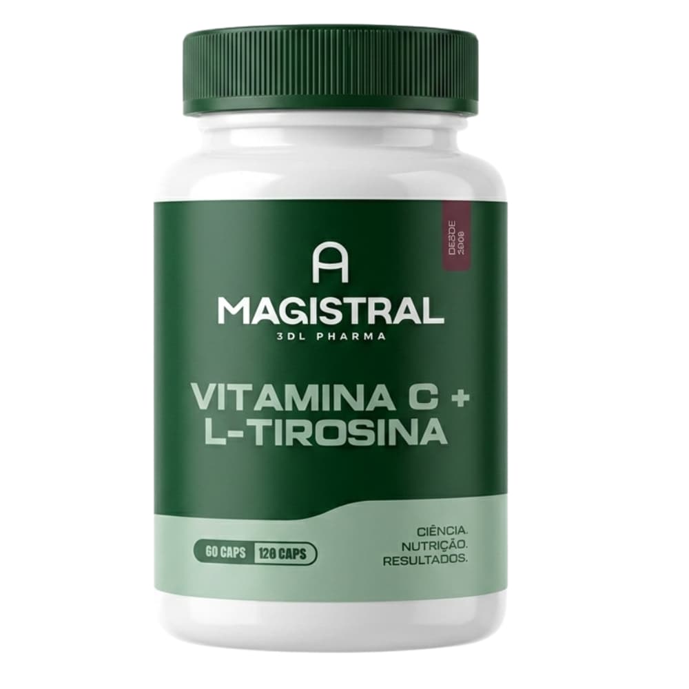 Vitamina C 250mg + L Tirosina 150mg Original 60 ou 120 Cápsulas A Magistral Vitaminas Suplementos