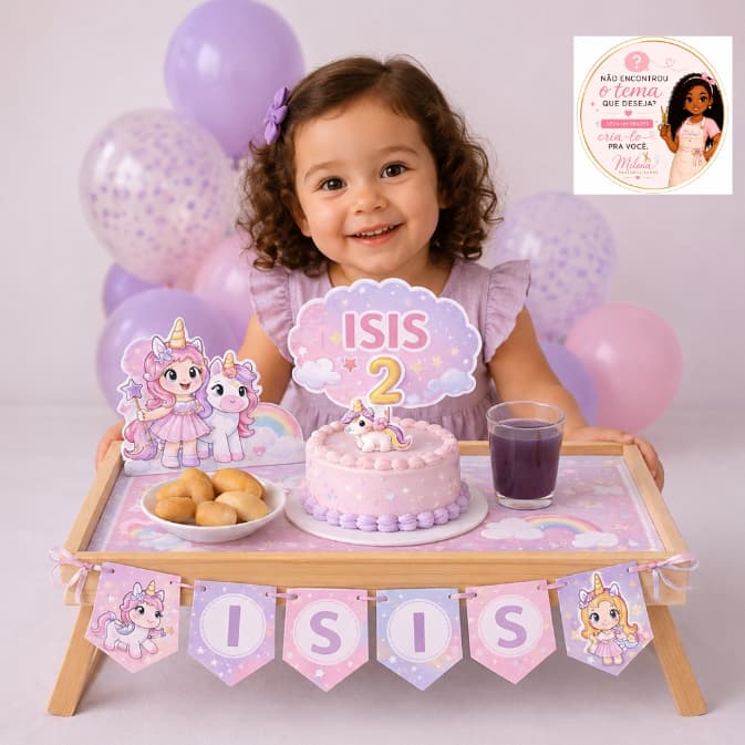Kit Festa na Bandeja Personalizado QUALQUER TEMA | Nome e Idade (NÃO ACOMPANHA BANDEJA, SÓ PERSONALIZAÇÃO)