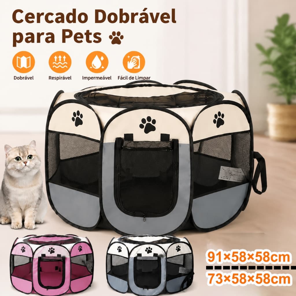 Tenda para gatos Casa para animais de estimação Cerca dobrável para cães Gaiola para cães Cerca para cães