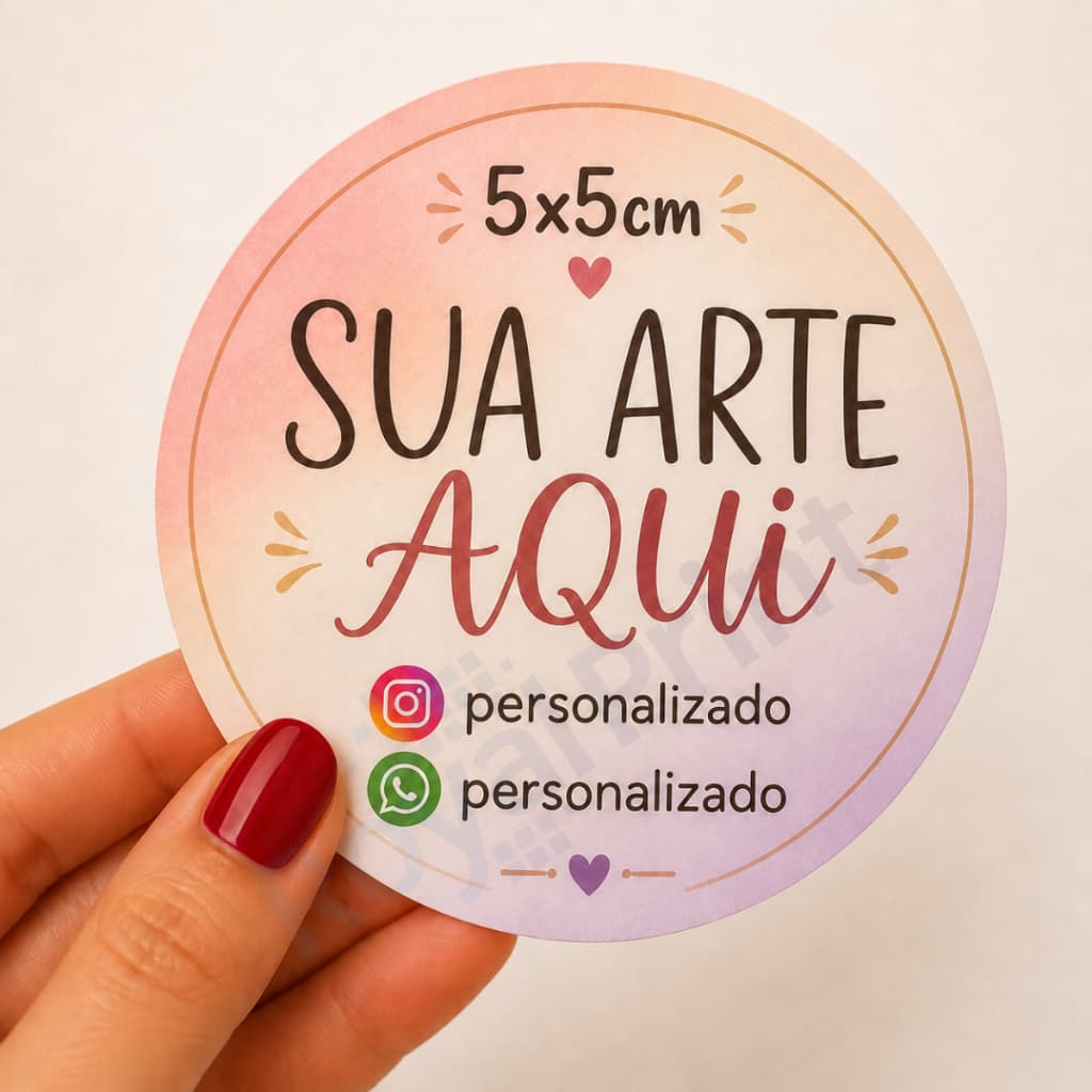 Adesivo Personalizado 5x5cm | Recorte Eletrônico E Impermeável | Envio em 24h Da Sua Imagem Logo