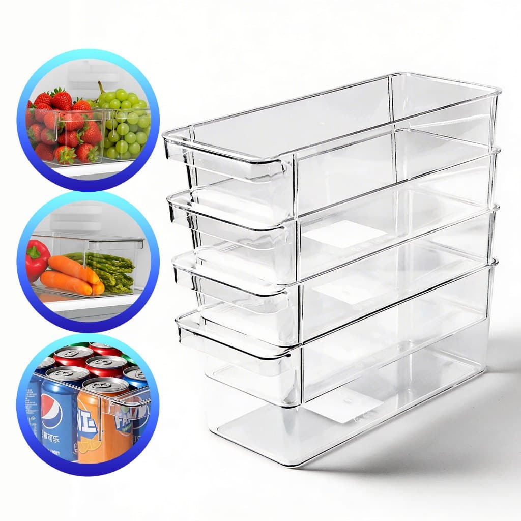 4 Organizador Multiuso Geladeira Cozinha Armário 26,8 x 11 x 10