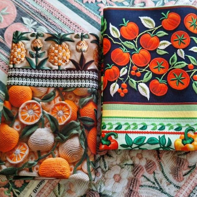 Kit com 20 Barrados Tricoline Digital 100% Algodão 2 Tecidos 55x151cm Patchwork Costura Criativa Pano de Prato