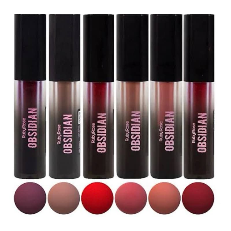 Batom Líquido Matte Obsidian Ruby Rose | Alta Pigmentação | Longa Duração