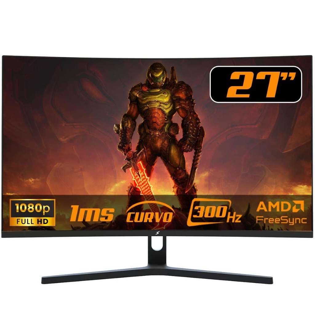 Monitor Gamer SuperFrame Precision 27" Curvo FHD 1ms 300Hz FreeSync HDMI/DP Preto SFPCB-27300-FHD