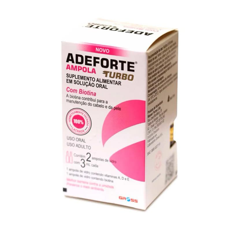 Suplemento Vitamínico Adeforte Turbo + Biotina 3ml - Vitamina A, Vitamina D e Vitamina E.