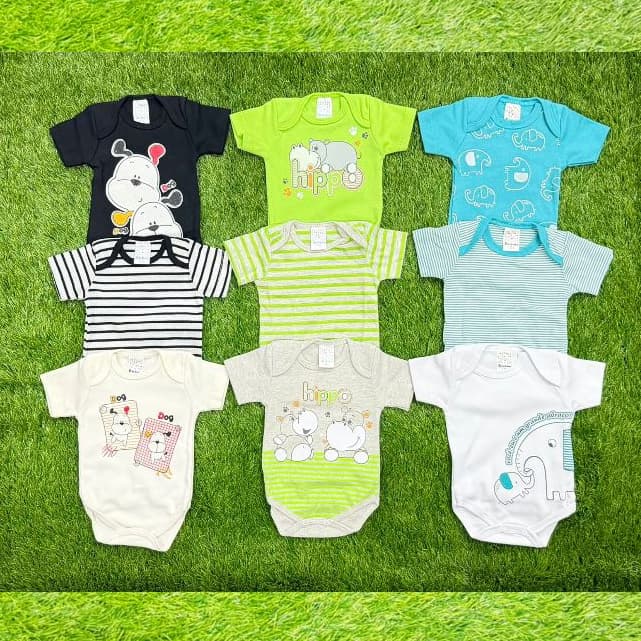 Kit de Body de Bebê Manga Curta Masculino em Algodão, enxoval, verão, menino, conforto do bebê