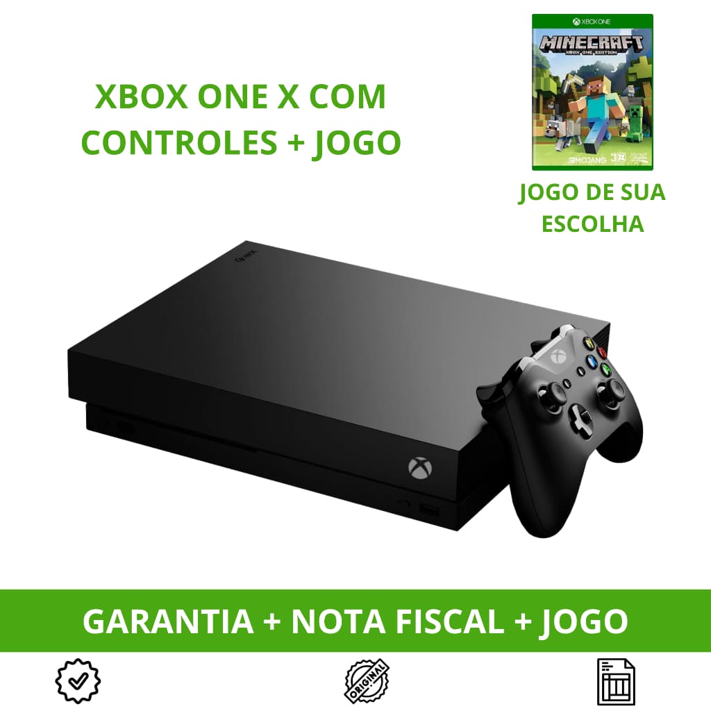 Video Game Xbox One X Console XBOX + Controles + Jogo - Garantia - 1TB
