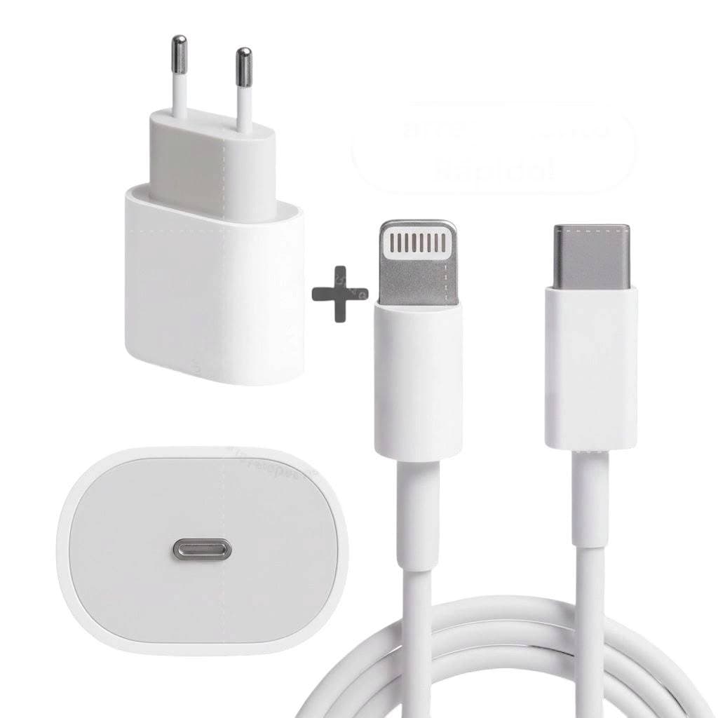 Kit Carregador Turbo Com Fonte e Cabo De Carregamento Rápido 20W