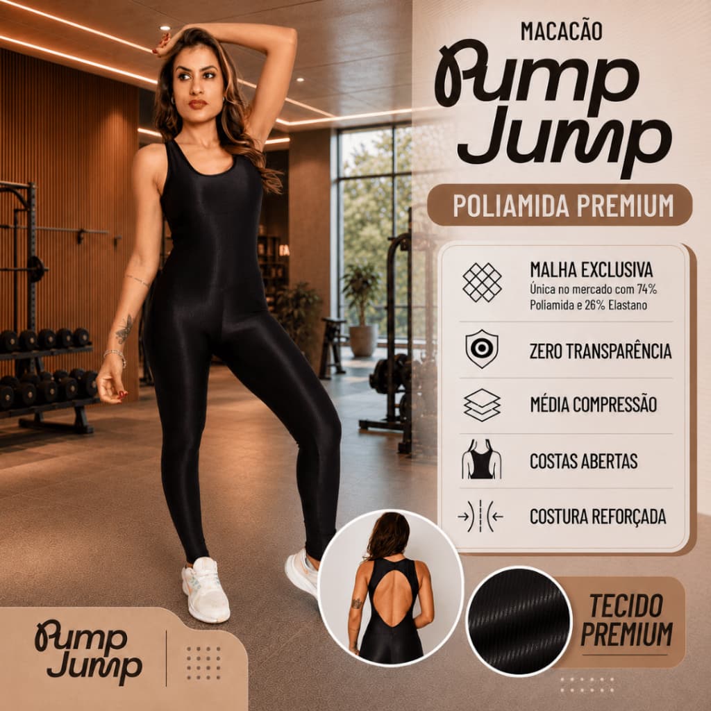 Macacão Fitness Feminino Poliamida Canelado Ideal para Treinos Yoga Caminhada e Corrida na Academia