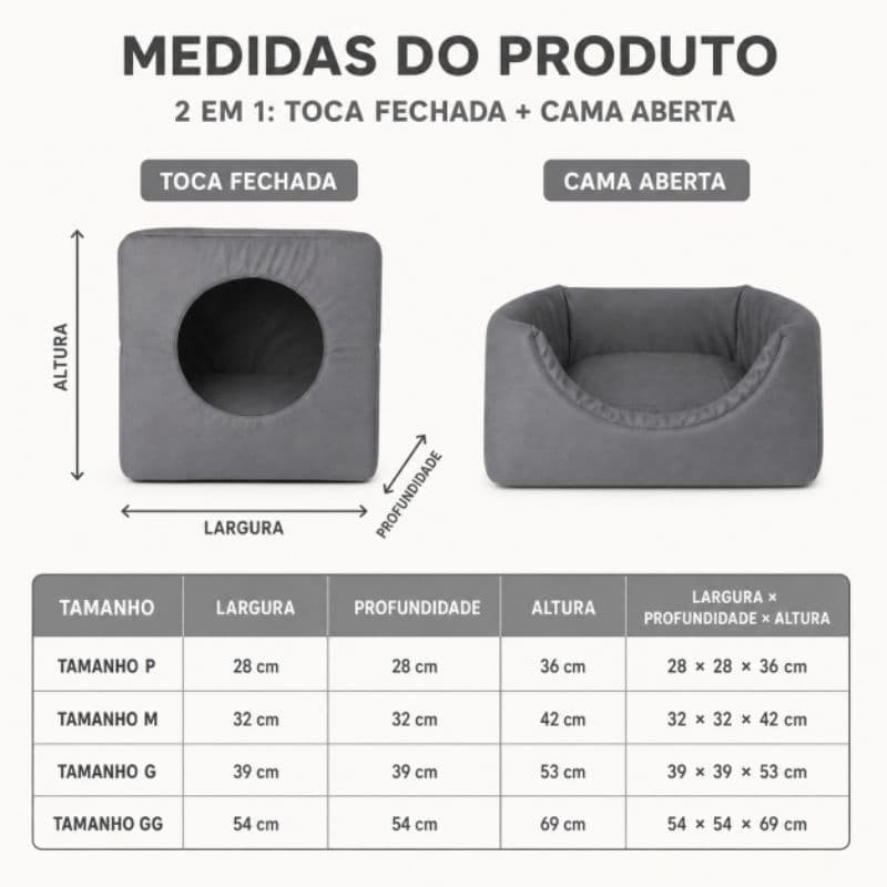 casinha toca cama lglu para cães e gatos tamanhos P,M,G fundo impermeável colchão removível linha Premium
