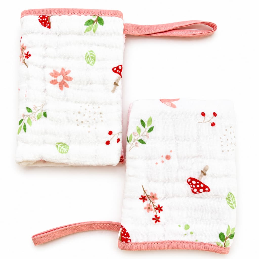 Babador Fralda de Boca Bebê Kit 2 Peças 100% Algodão 3 Camadas Absorvente Macio Prendedor Chupeta