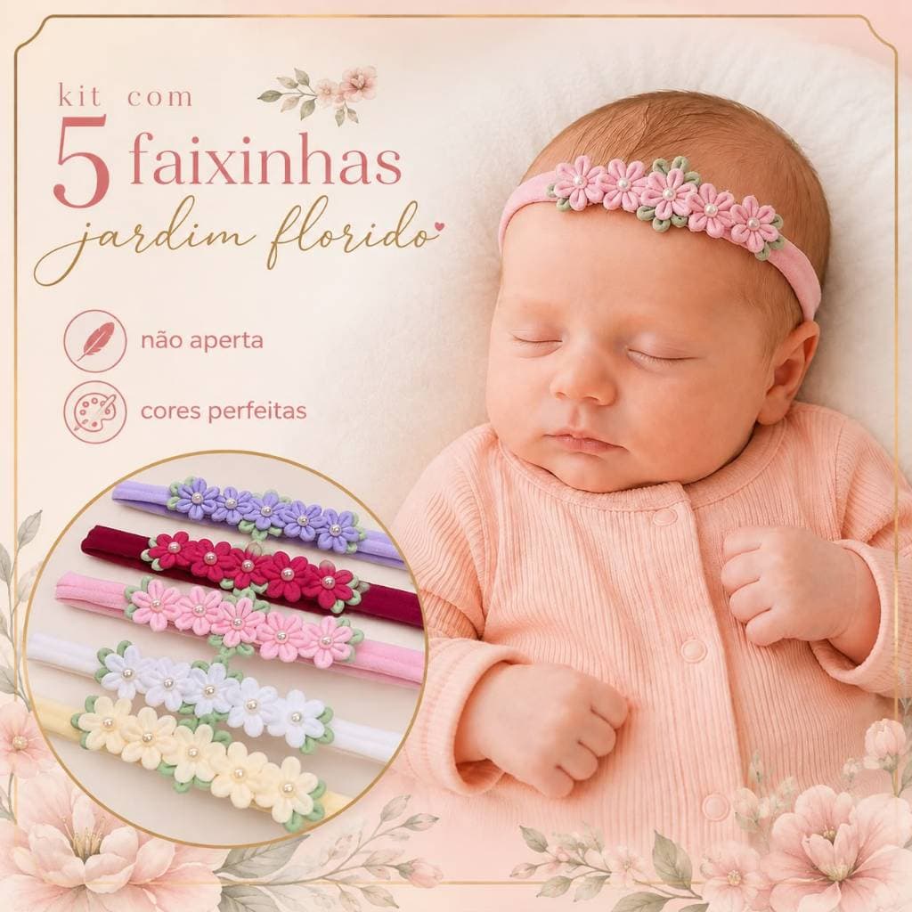 KIT FAIXINHAS BEBE MATERNIDADE RECEM NASCIDO ENXOVAL PRESENTE GESTANTE