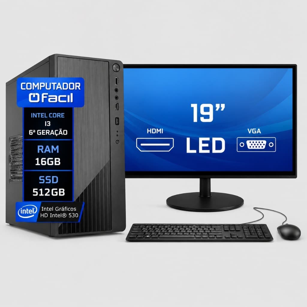 Computador Completo Intel I3 6ª Geração 16gb Ssd 512gb